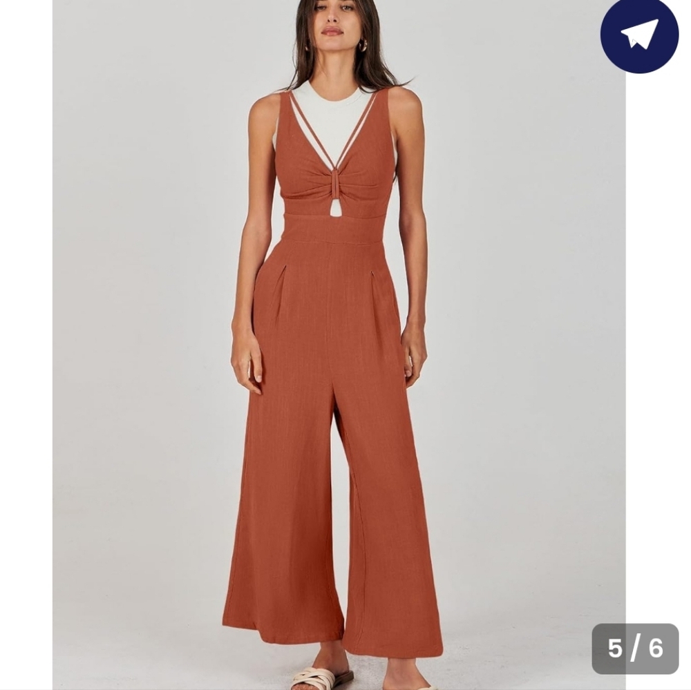 Anrabess Linen Blend Jumpsuit - Picture 5 of 16